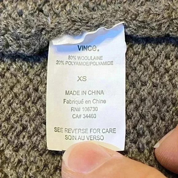 NEW Vince Women's SS Cardigan Sweater XSMALL Brown Wool Blend Draped Open Front - Picture 11 of 13